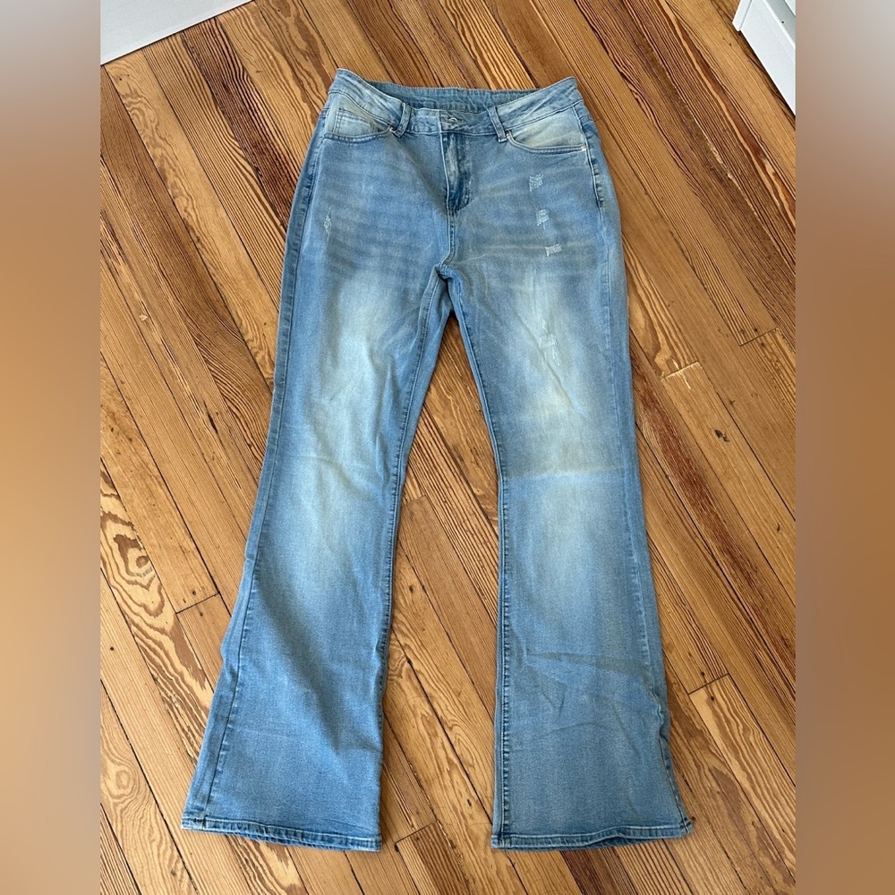Denim Boot Cut Jeans - Light Blue